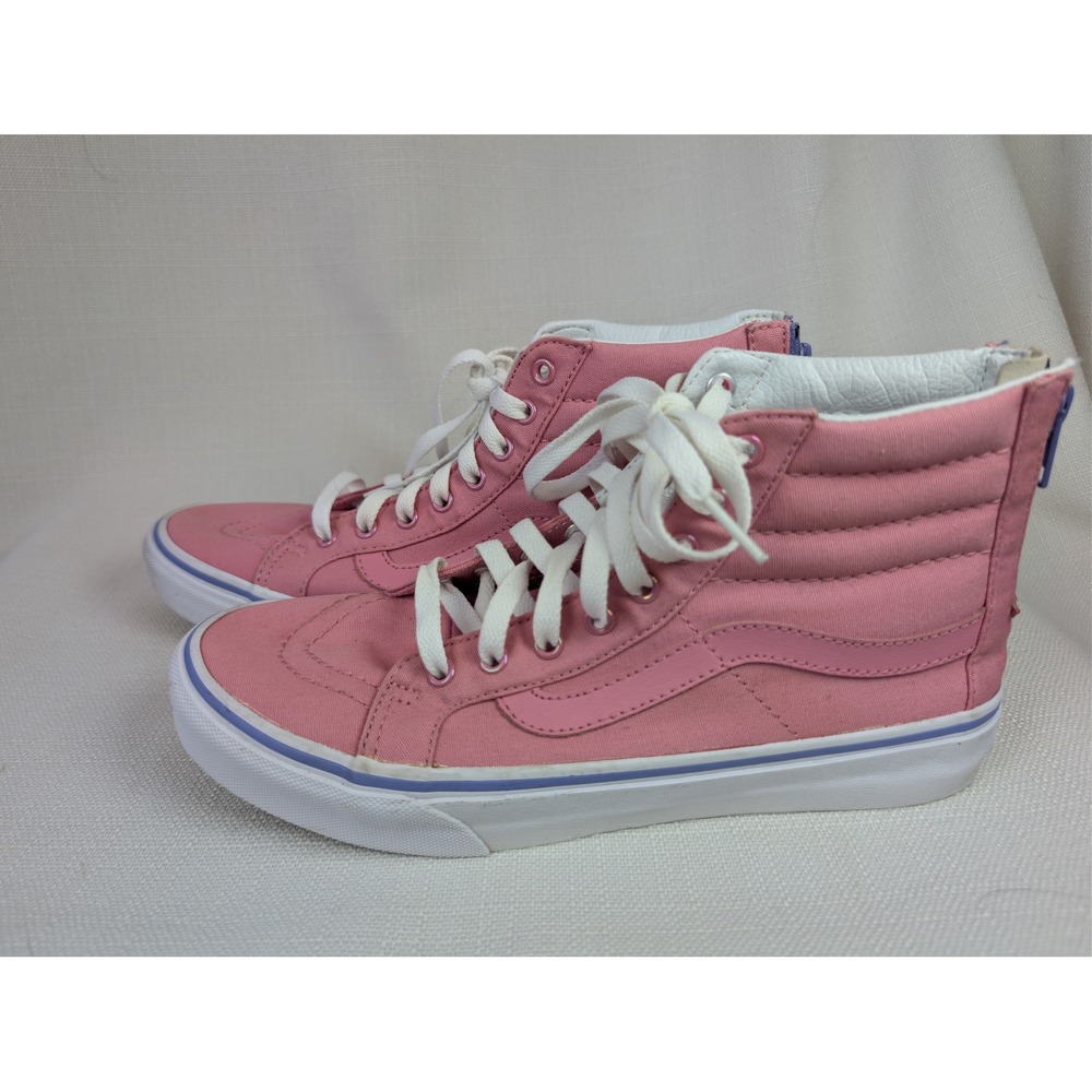 Vans Sk8-Hi Reissue Zip Sneakers Wmns 9 (Mens 7.5) Pink Rose Periwinkle Heel Zip